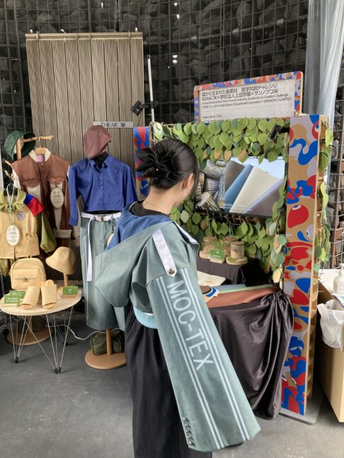 Worn by the designer herself