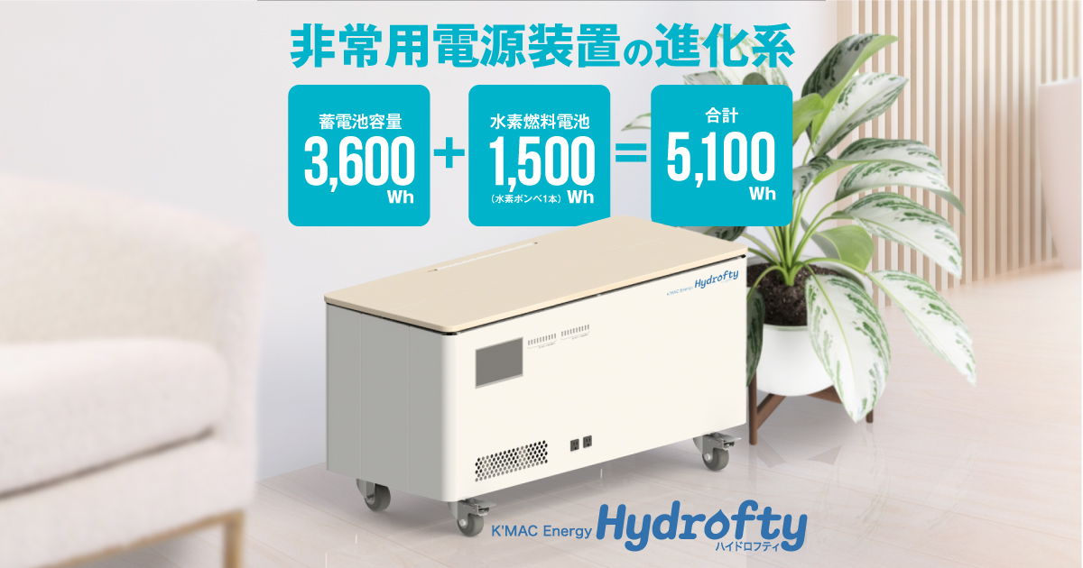 水素燃料電池×蓄電池｜Hydrofty｜災害時の電源確保に-ケィ・マック